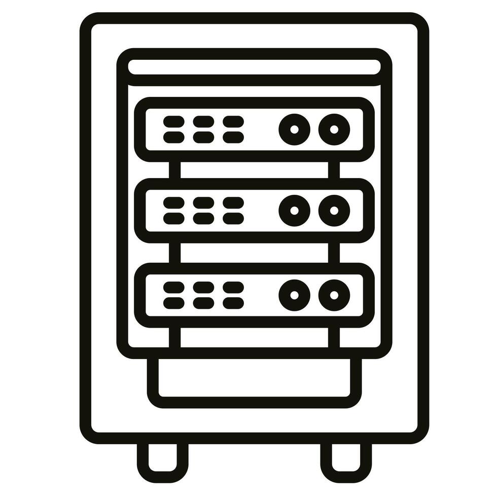 serveur grille icône ligne vecteur illustration