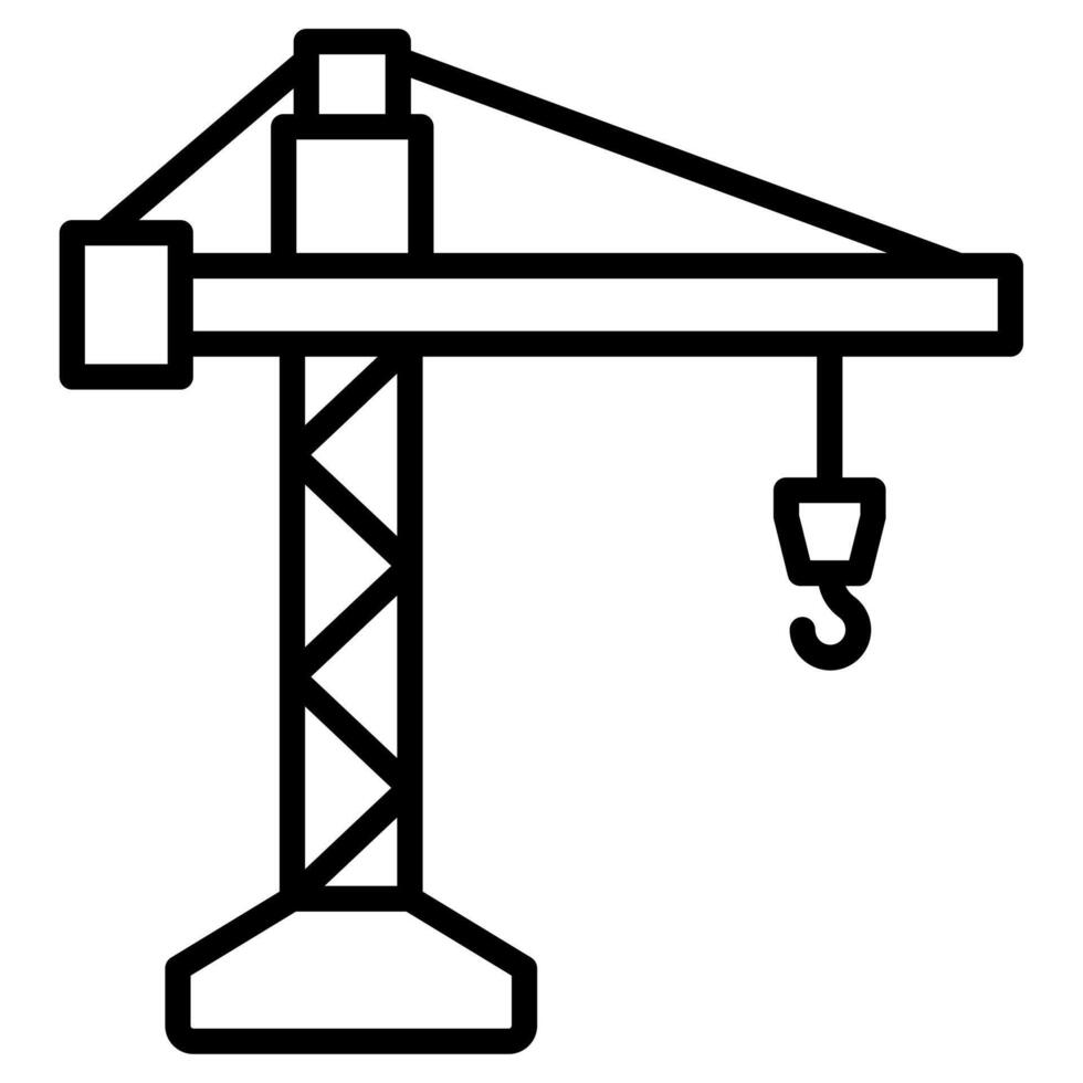 grue icône ligne vecteur illustration