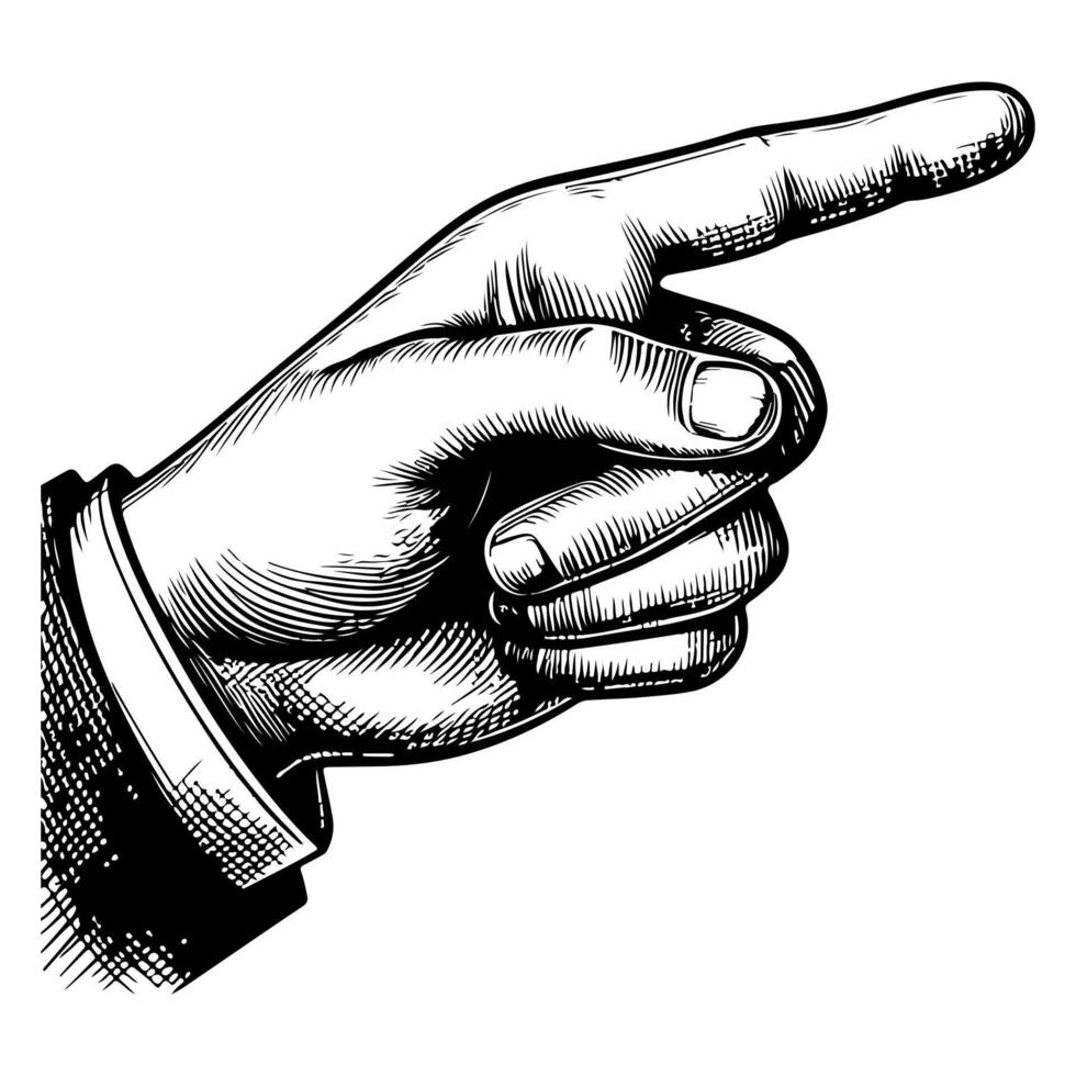 fermer de main lequel toucher à montrer du doigt à quelque chose griffonnage noir ligne style vecteur illustration