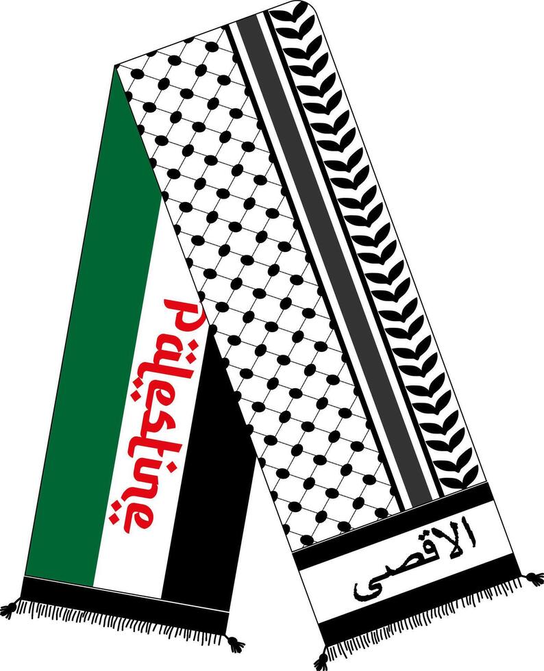 palestéfoulard et nationale drapeau. plat vecteur conception.