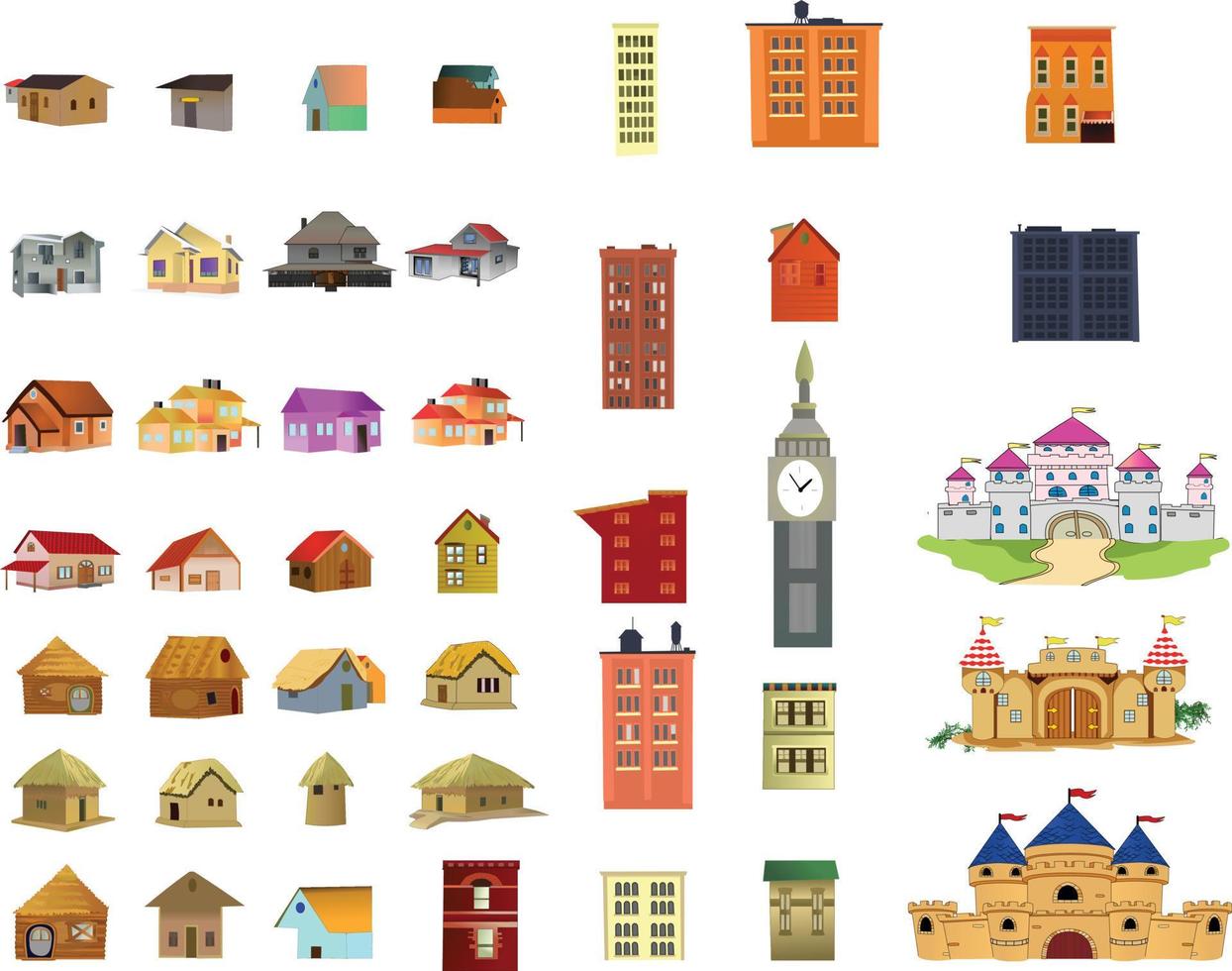 ensemble de maisons vector illustration