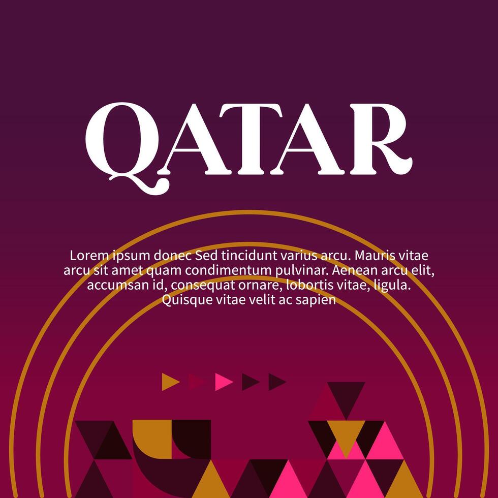 Qatar nationale journée bannière dans moderne géométrique style. carré bannière pour social médias et plus avec typographie. vecteur illustration pour nationale vacances fête faire la fête. content Qatar nationale journée 2024