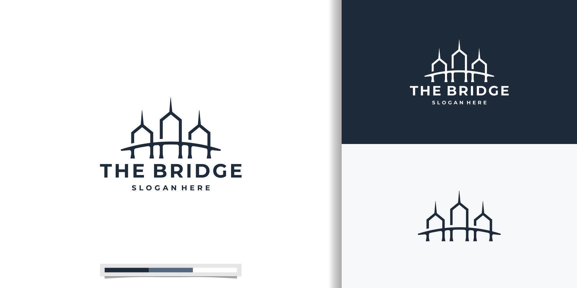 moderne pont logo conception concept inspiration. vecteur