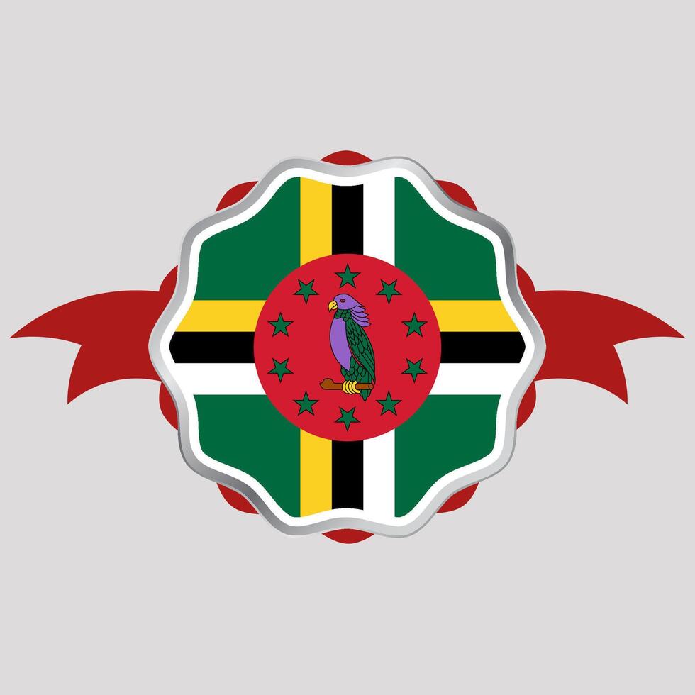 Créatif Dominique drapeau autocollant emblème vecteur