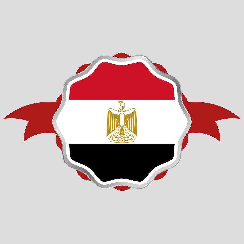 Créatif Egypte drapeau autocollant emblème vecteur