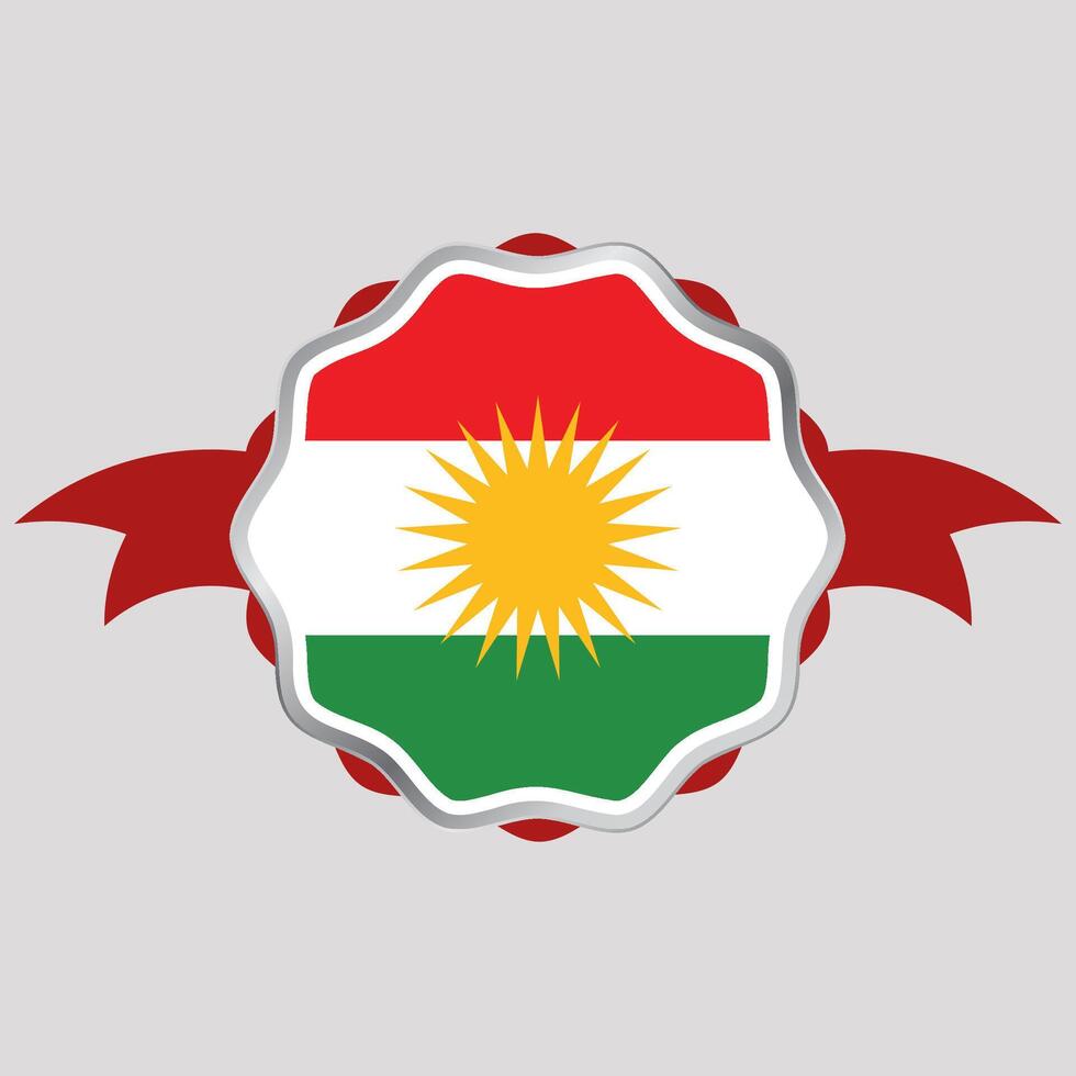 Créatif irakien Kurdistan drapeau autocollant emblème vecteur