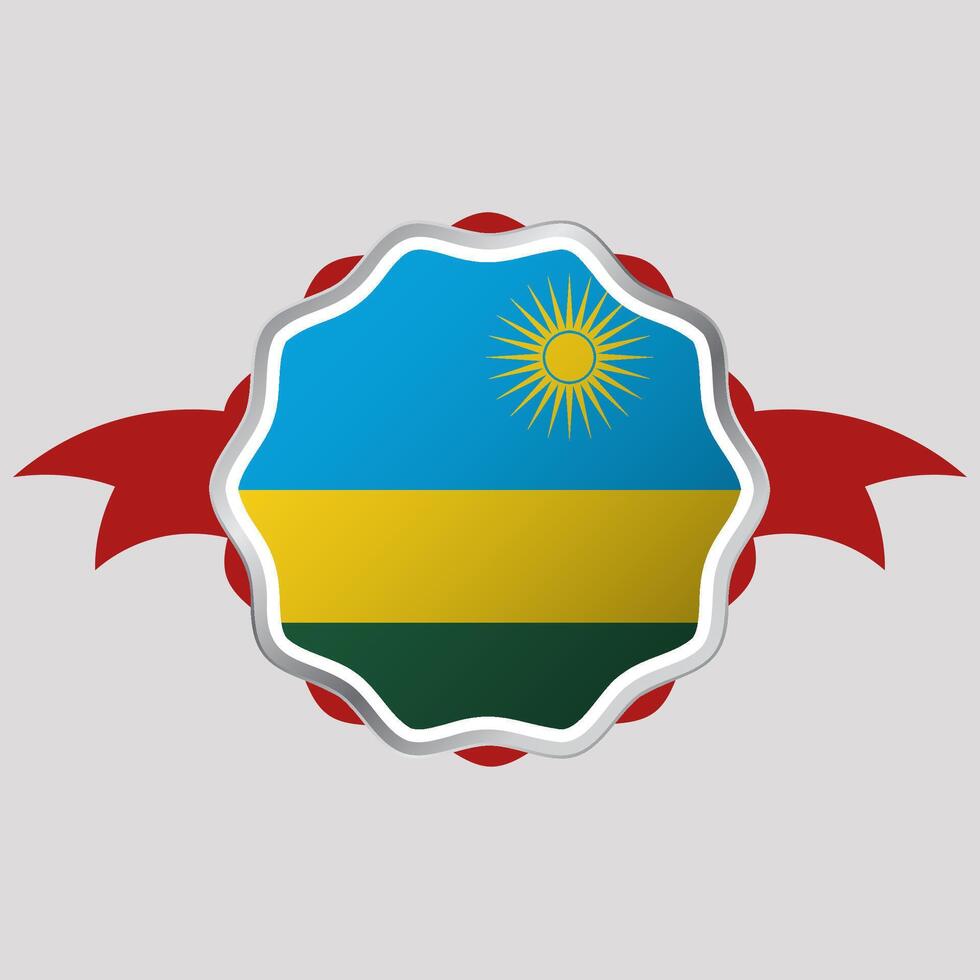 Créatif Rwanda drapeau autocollant emblème vecteur