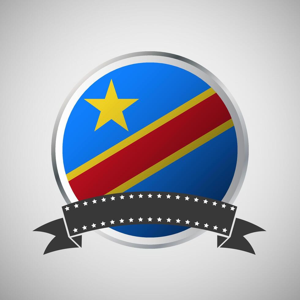 vecteur démocratique république de le Congo rond drapeau bannière vecteur illustration