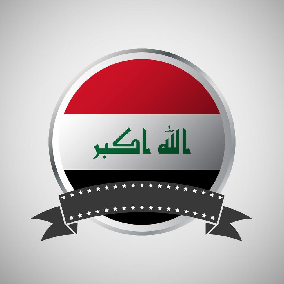 vecteur Irak rond drapeau bannière vecteur illustration