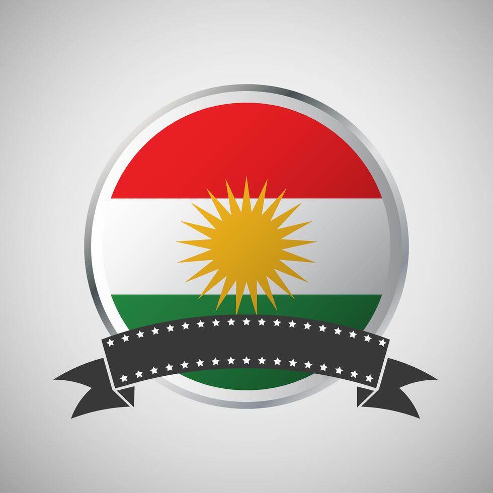 vecteur irakien Kurdistan rond drapeau bannière vecteur illustration