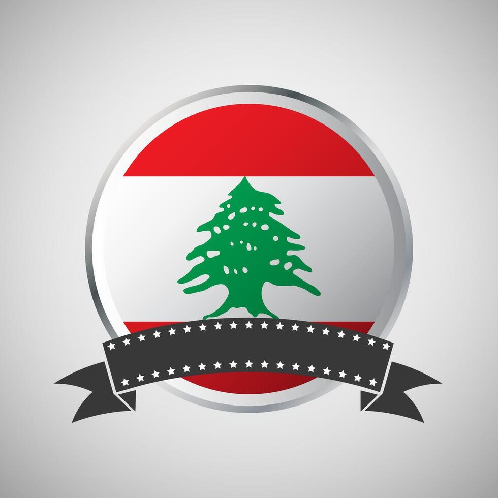 vecteur Liban rond drapeau bannière vecteur illustration