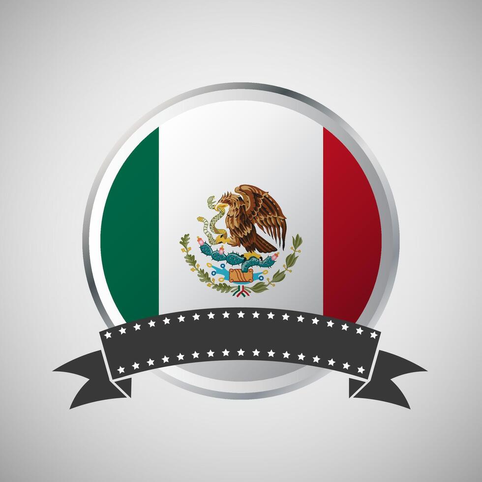 vecteur Mexique rond drapeau bannière vecteur illustration
