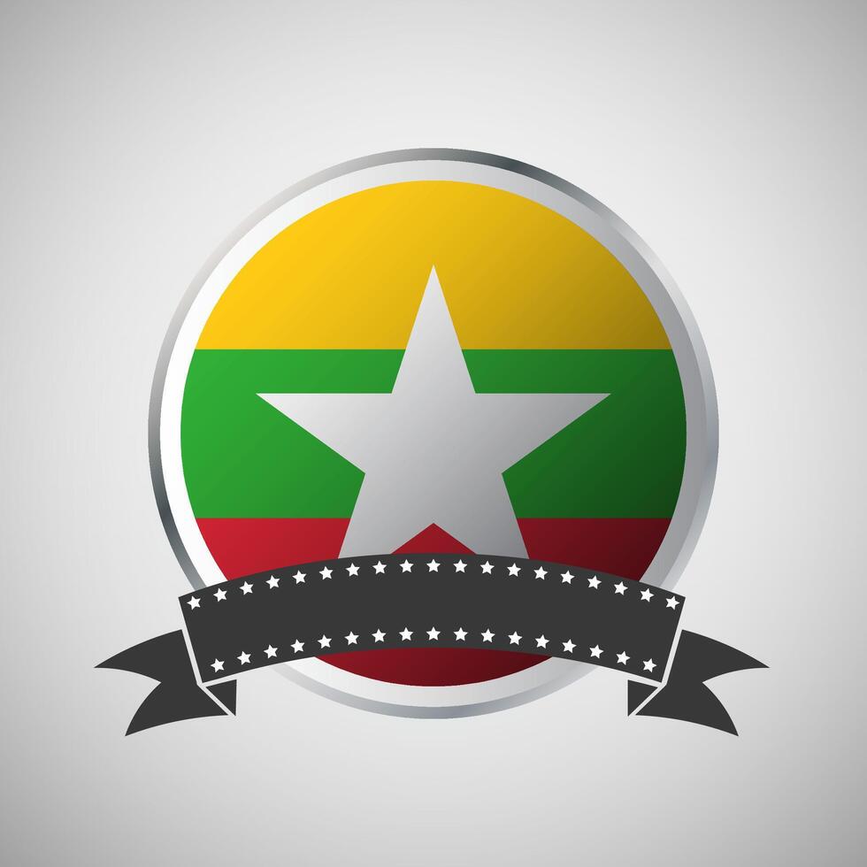 vecteur myanmar rond drapeau bannière vecteur illustration