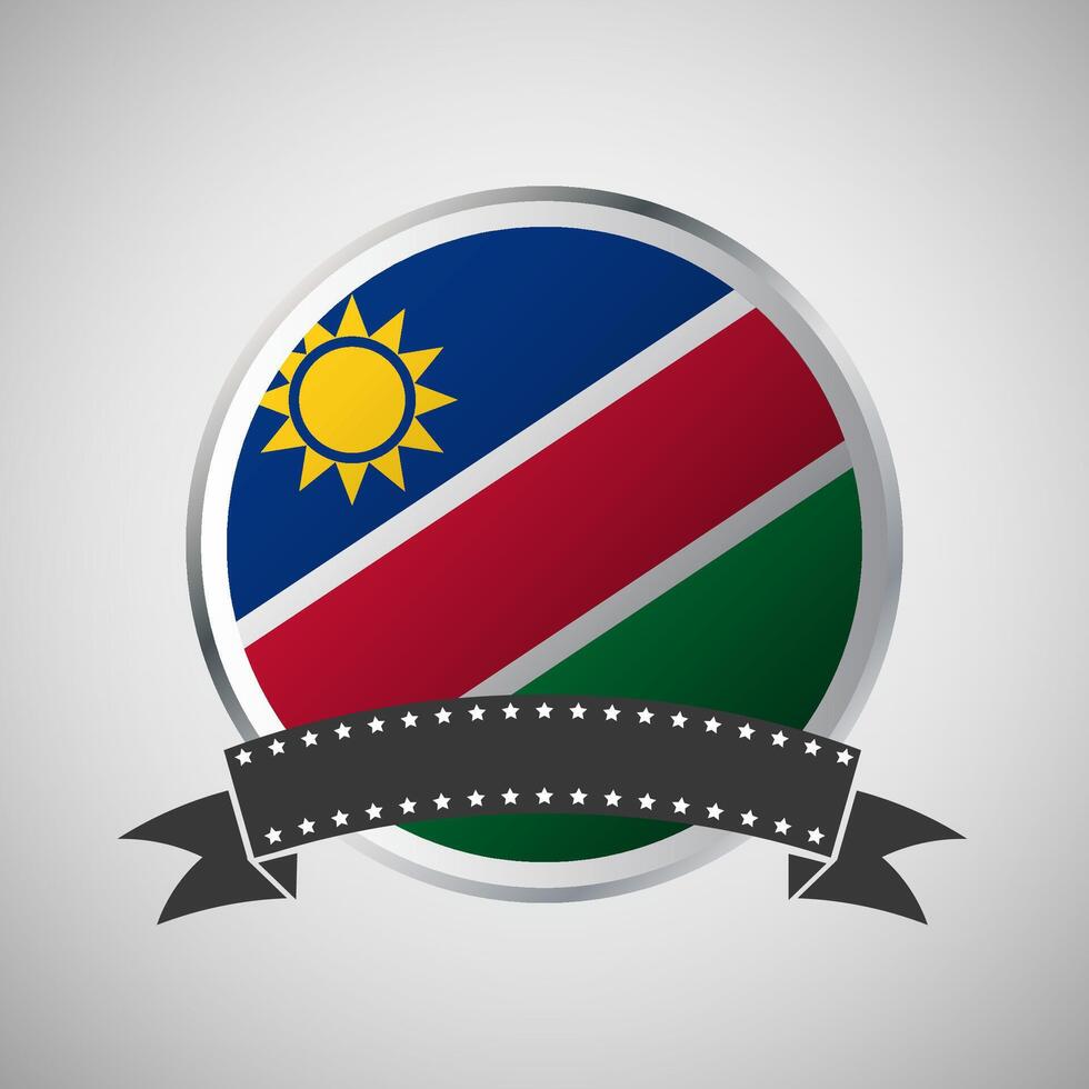 vecteur Namibie rond drapeau bannière vecteur illustration