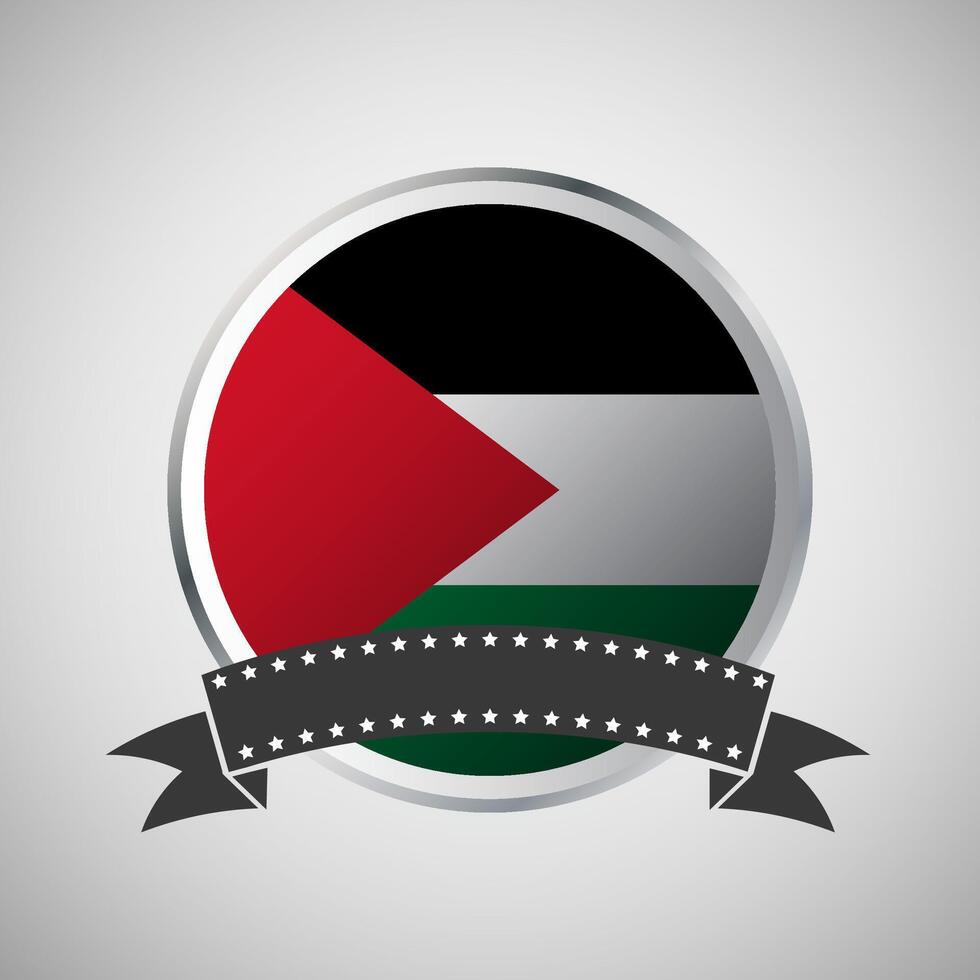 vecteur Palestine rond drapeau bannière vecteur illustration