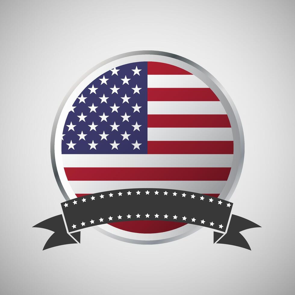 vecteur Etats-Unis rond drapeau bannière vecteur illustration