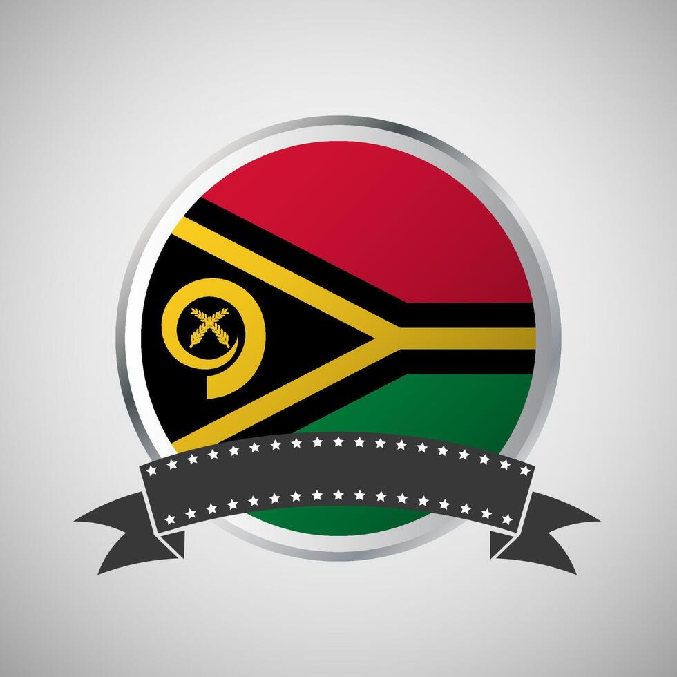 vecteur Vanuatu rond drapeau bannière vecteur illustration