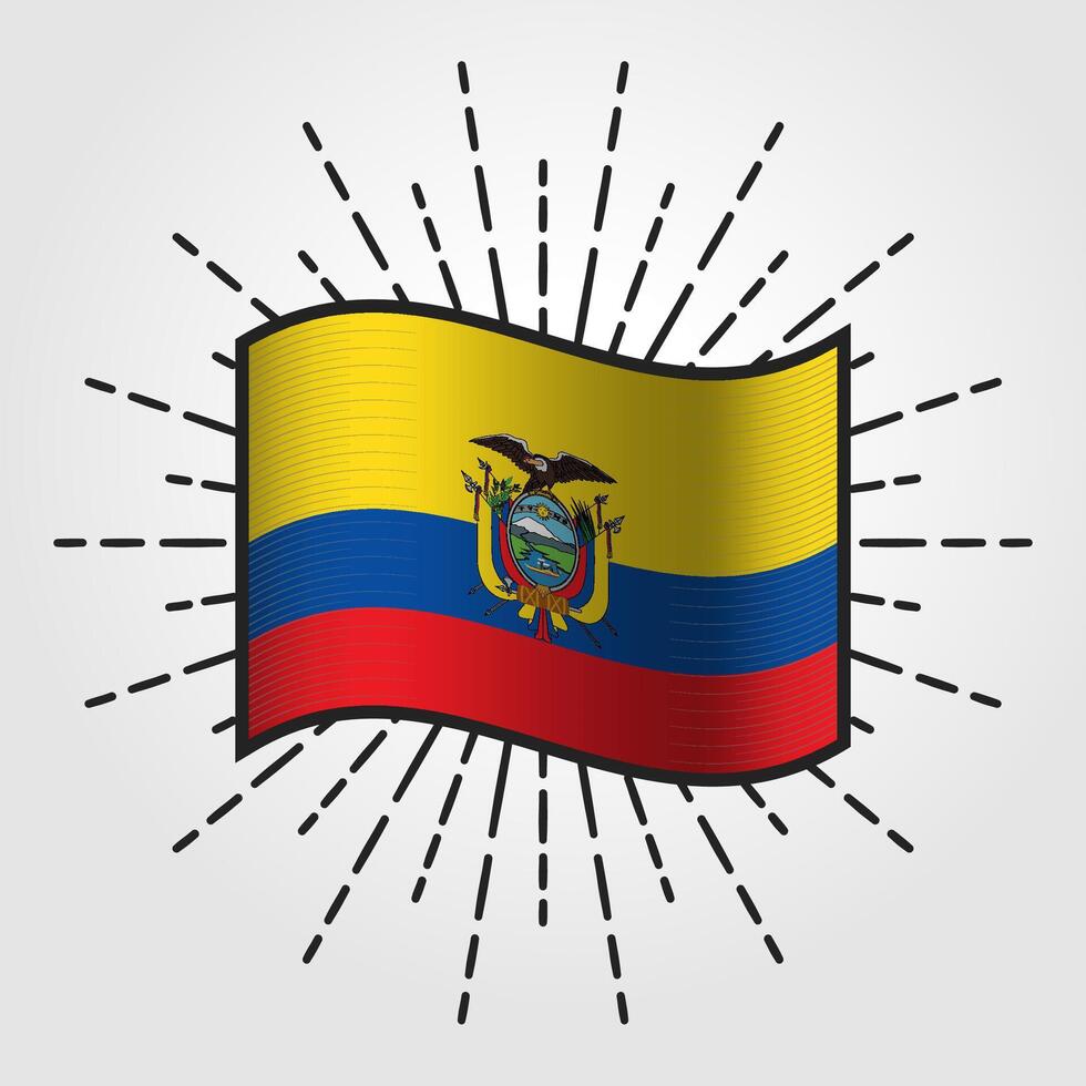 ancien équateur nationale drapeau illustration vecteur