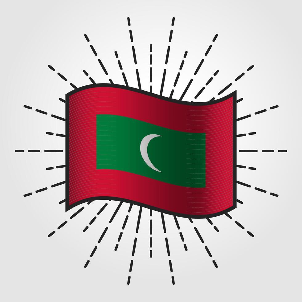 ancien Maldives nationale drapeau illustration vecteur