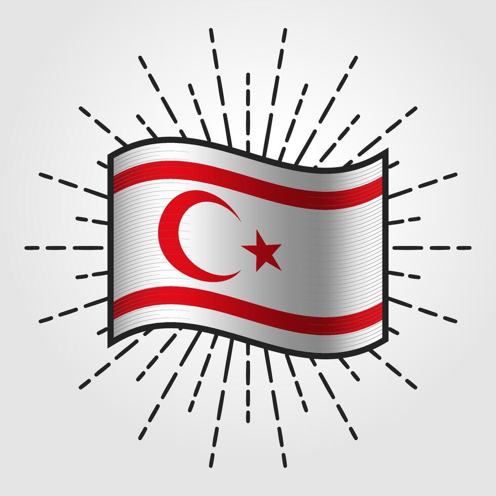 ancien nord Chypre nationale drapeau illustration vecteur