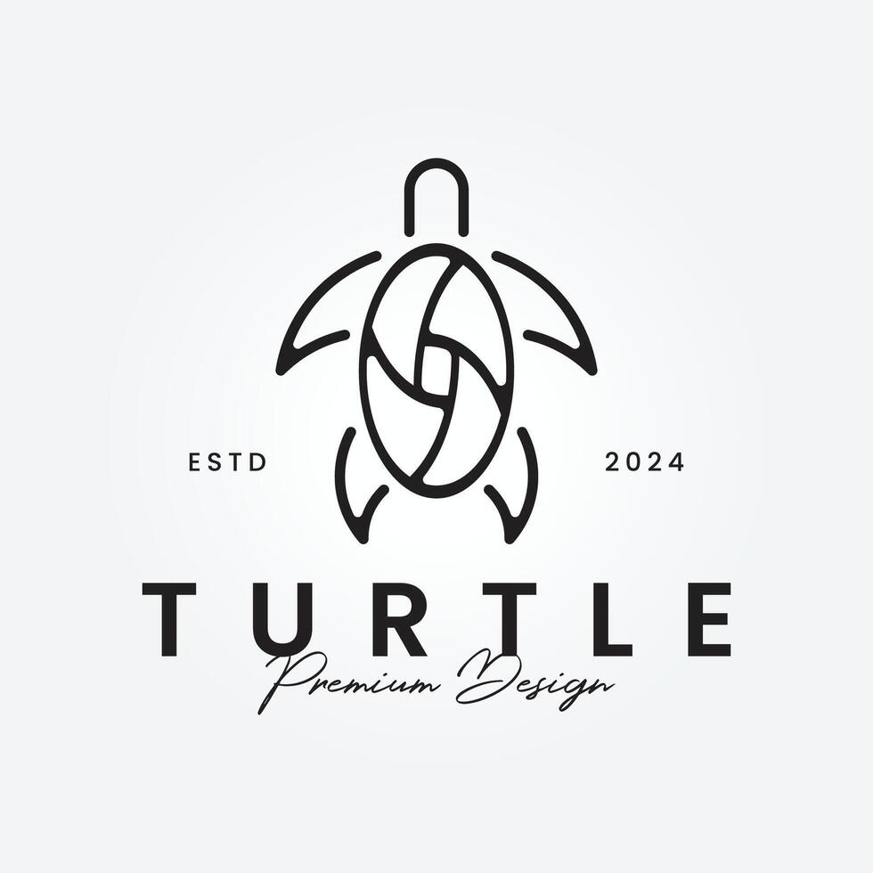 tortue logo vecteur ligne art avec une minimaliste concept