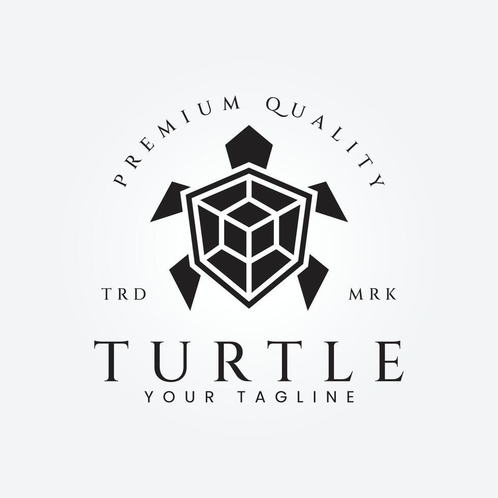 tortue logo vecteur illustration conception avec bouclier en forme de coquille