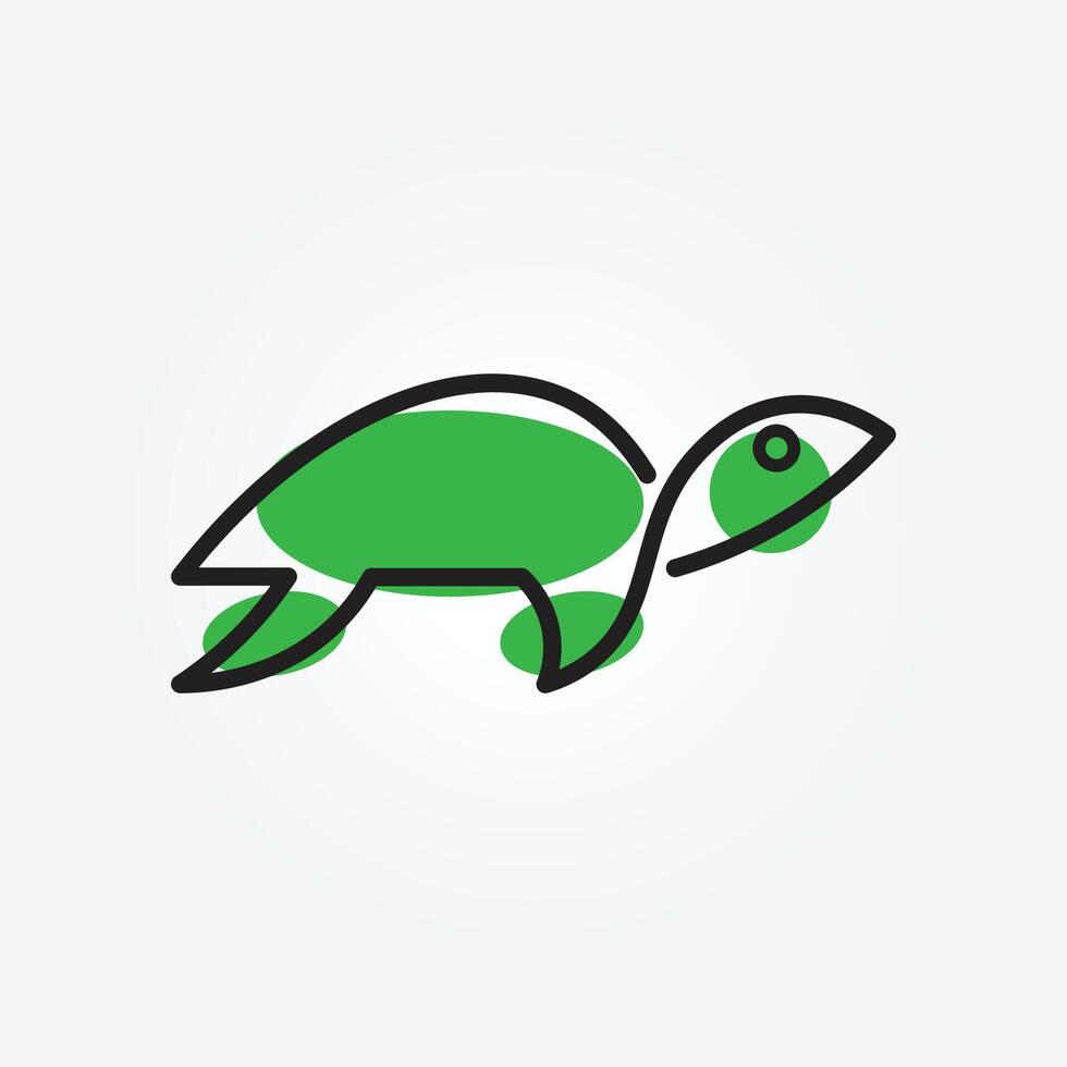 tortue logo vecteur avec une minimaliste concept