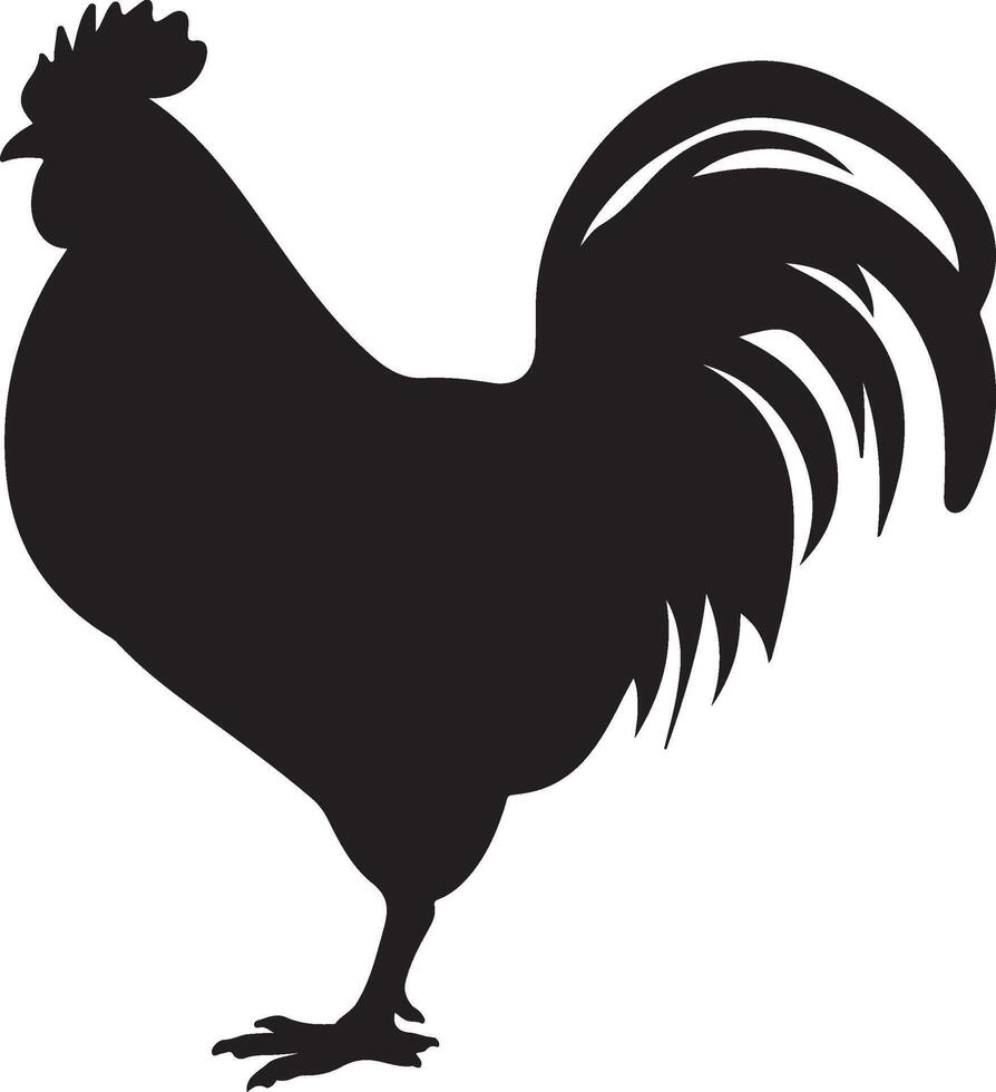 poulet silhouette vecteur illustration blanc Contexte