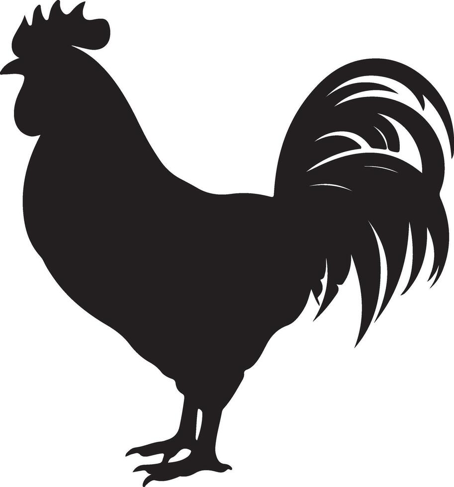 poulet silhouette vecteur illustration blanc Contexte