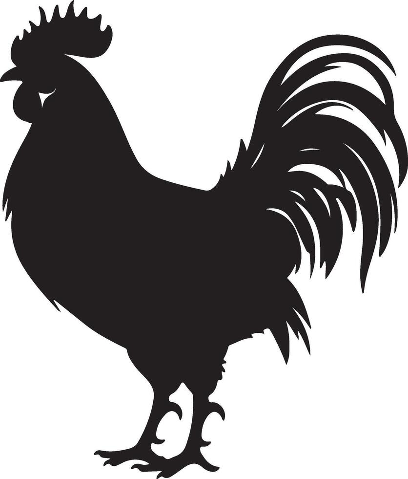 poulet silhouette vecteur illustration blanc Contexte