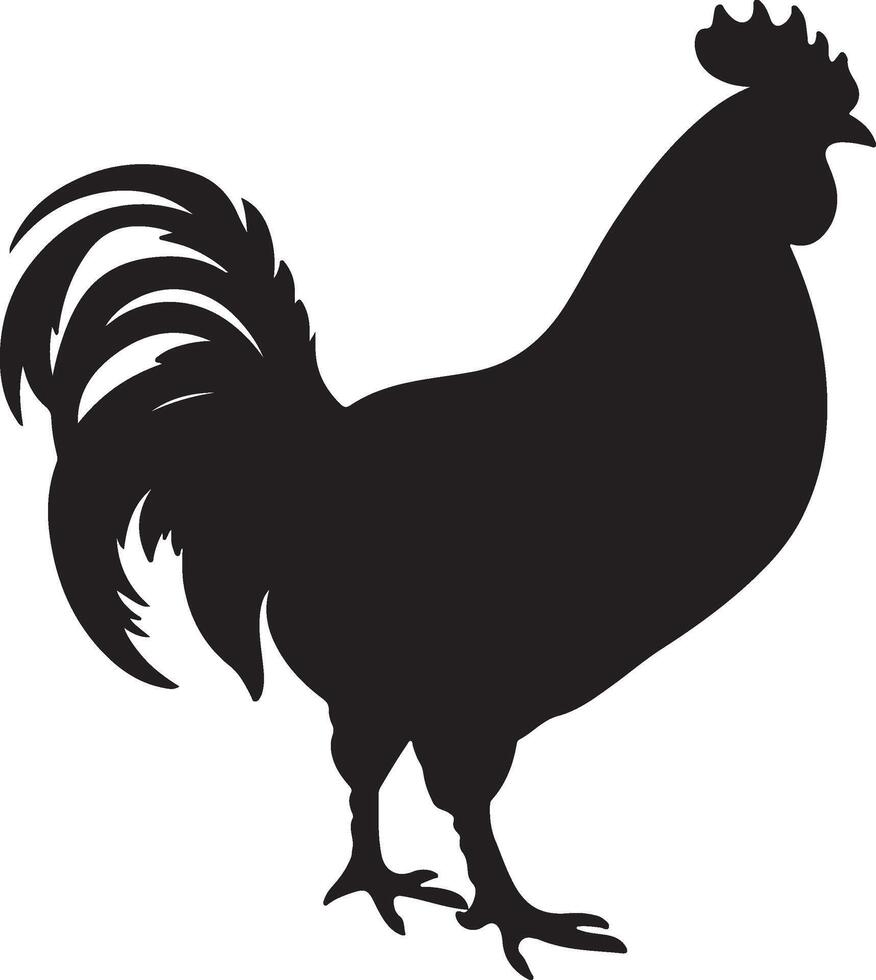 poulet silhouette vecteur illustration blanc Contexte