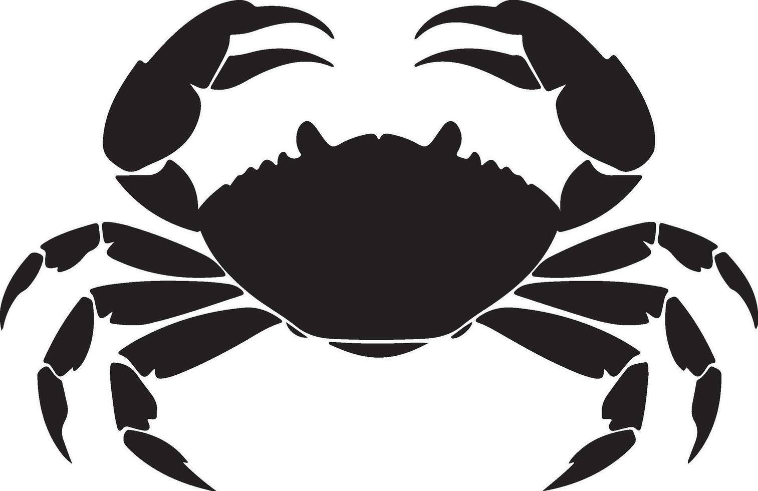 Crabe silhouette vecteur illustration blanc Contexte