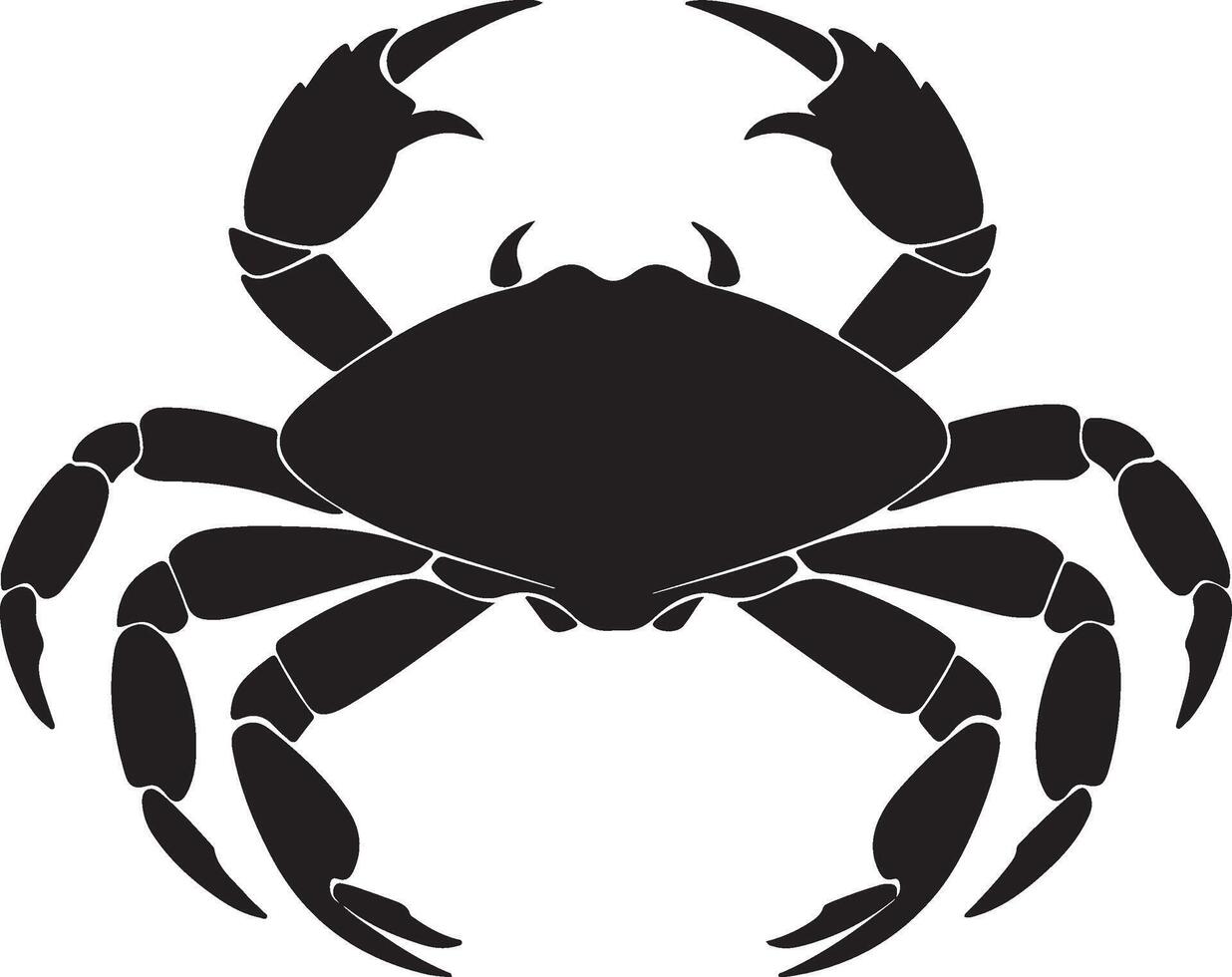 Crabe silhouette vecteur illustration blanc Contexte