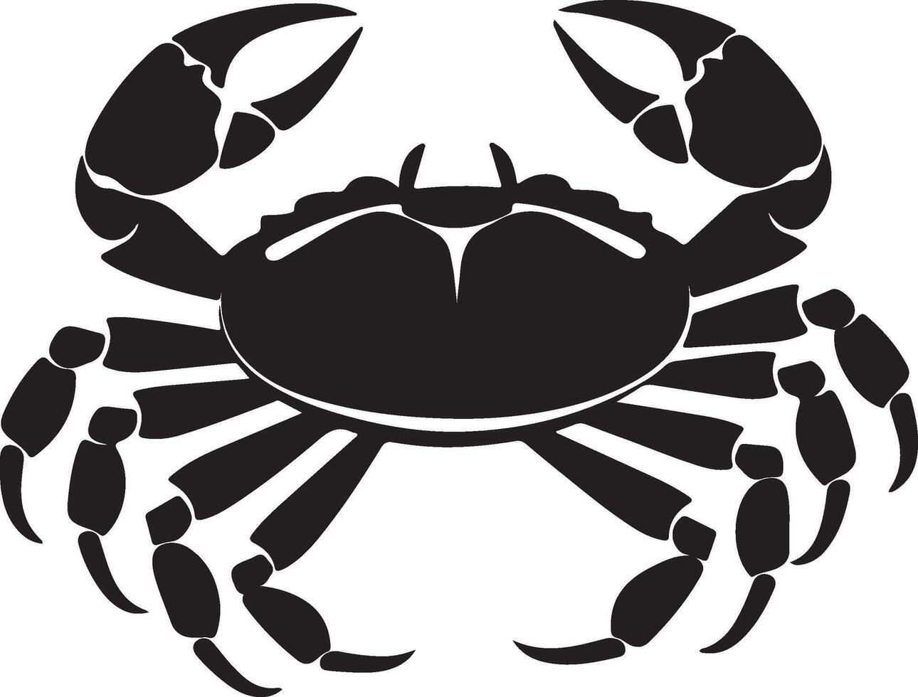 Crabe silhouette vecteur illustration blanc Contexte