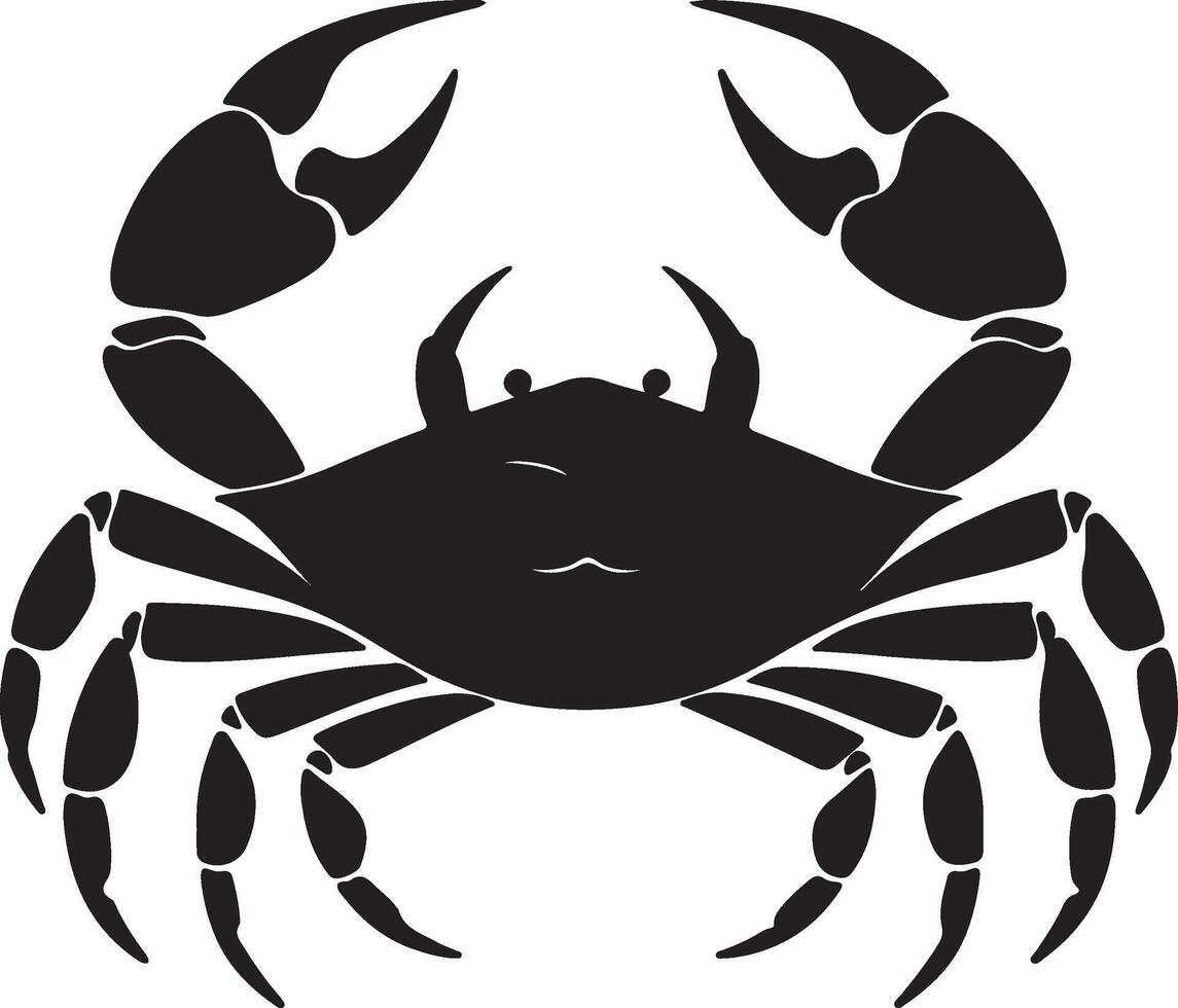 Crabe silhouette vecteur illustration blanc Contexte