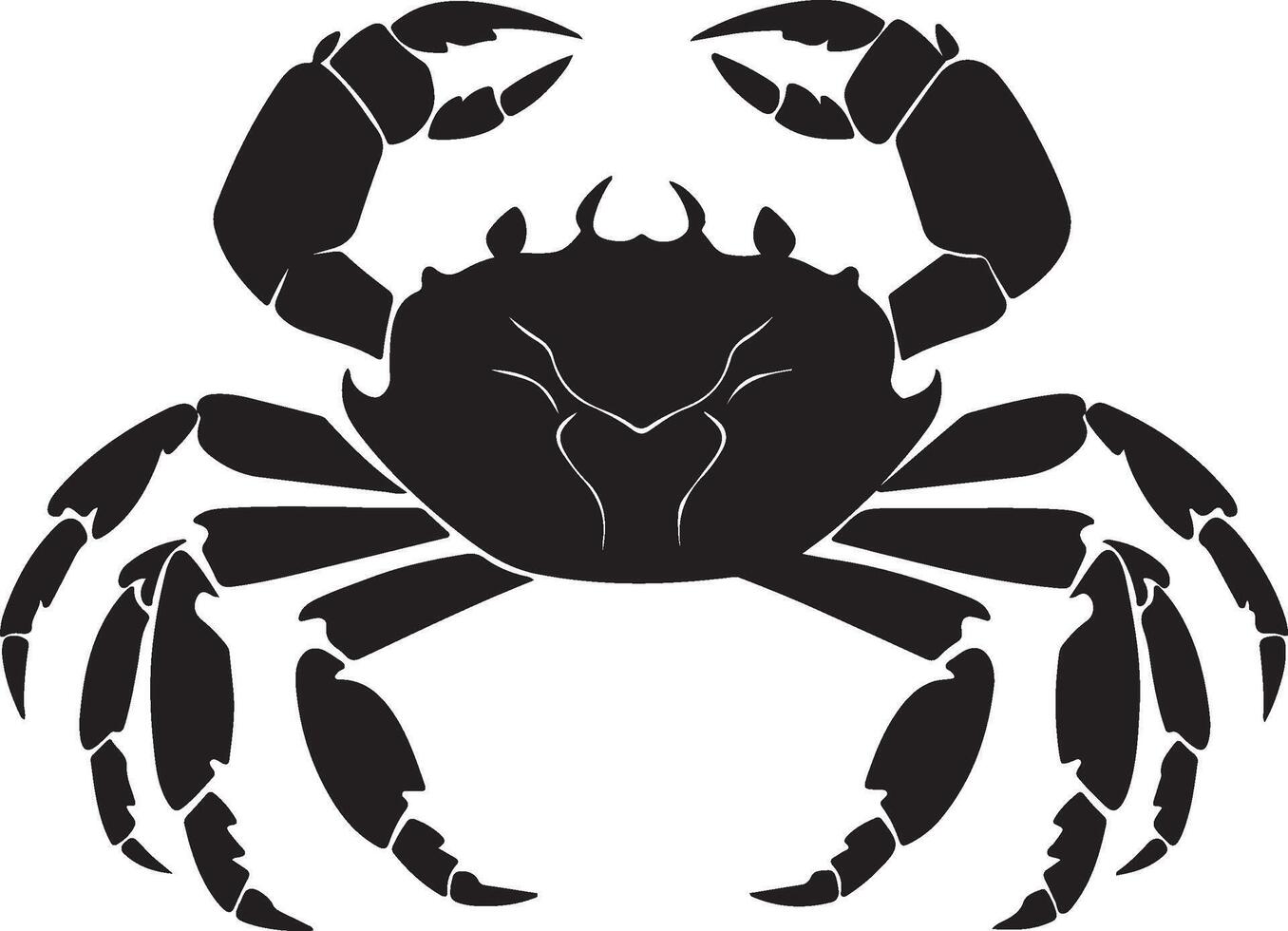 Crabe silhouette vecteur illustration blanc Contexte