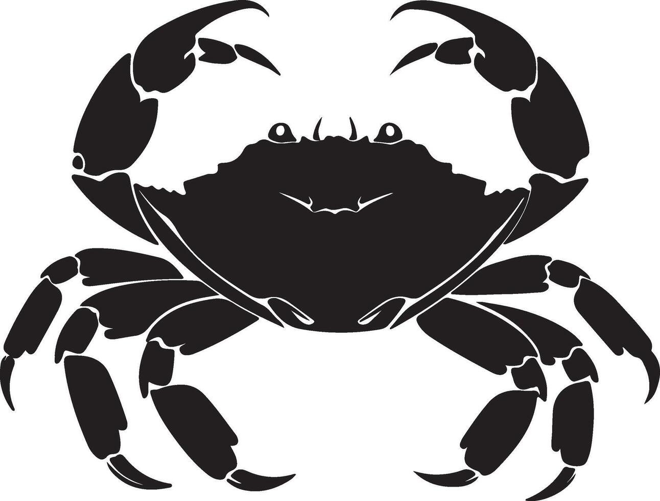 Crabe silhouette vecteur illustration blanc Contexte