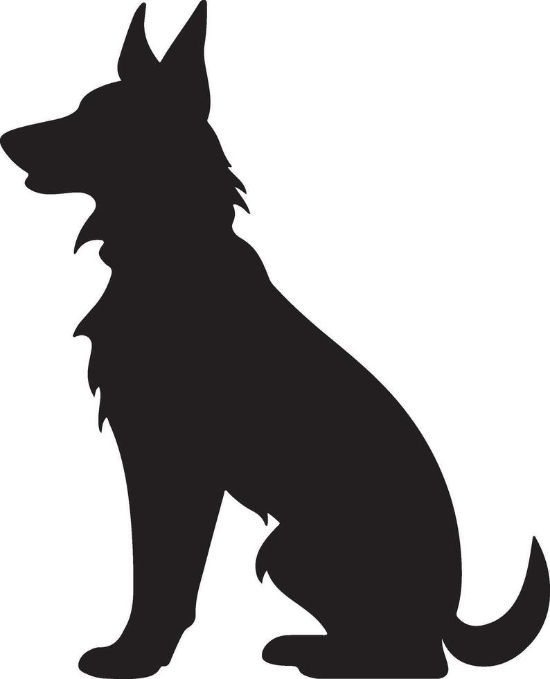 chien silhouette vecteur illustration blanc Contexte