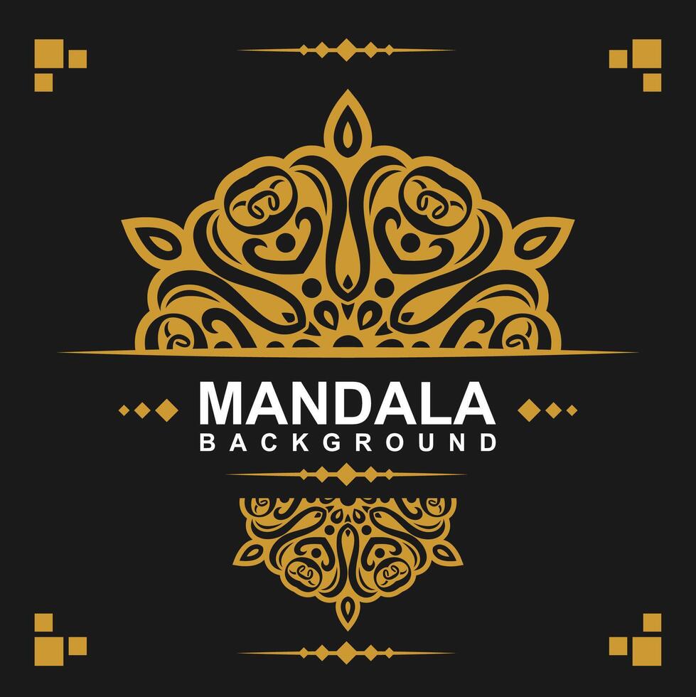 d'or Cadre avec mandala art Contexte. gratuit vecteur