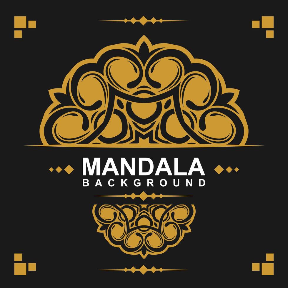 d'or Cadre avec mandala art Contexte. gratuit vecteur