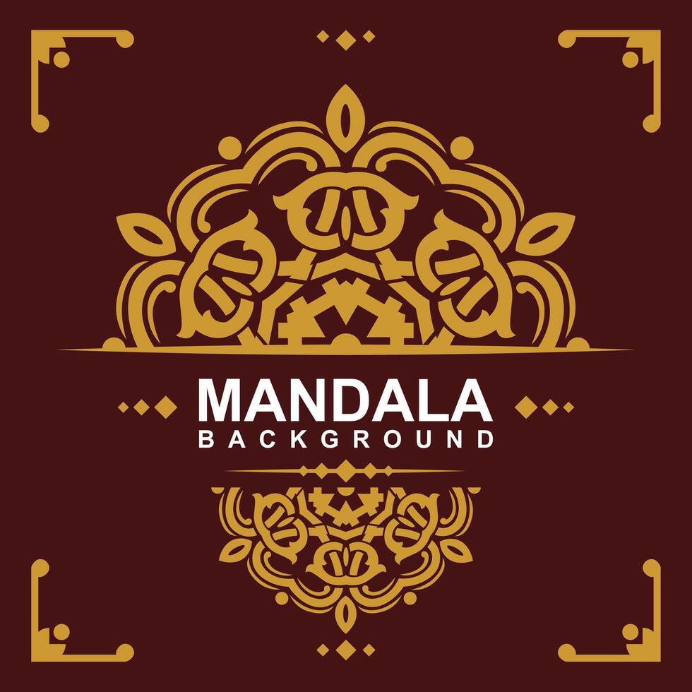 d'or Cadre avec mandala art Contexte. gratuit vecteur