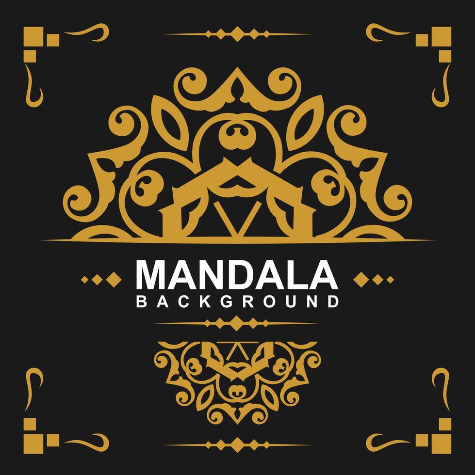 d'or Cadre avec mandala art Contexte. gratuit vecteur