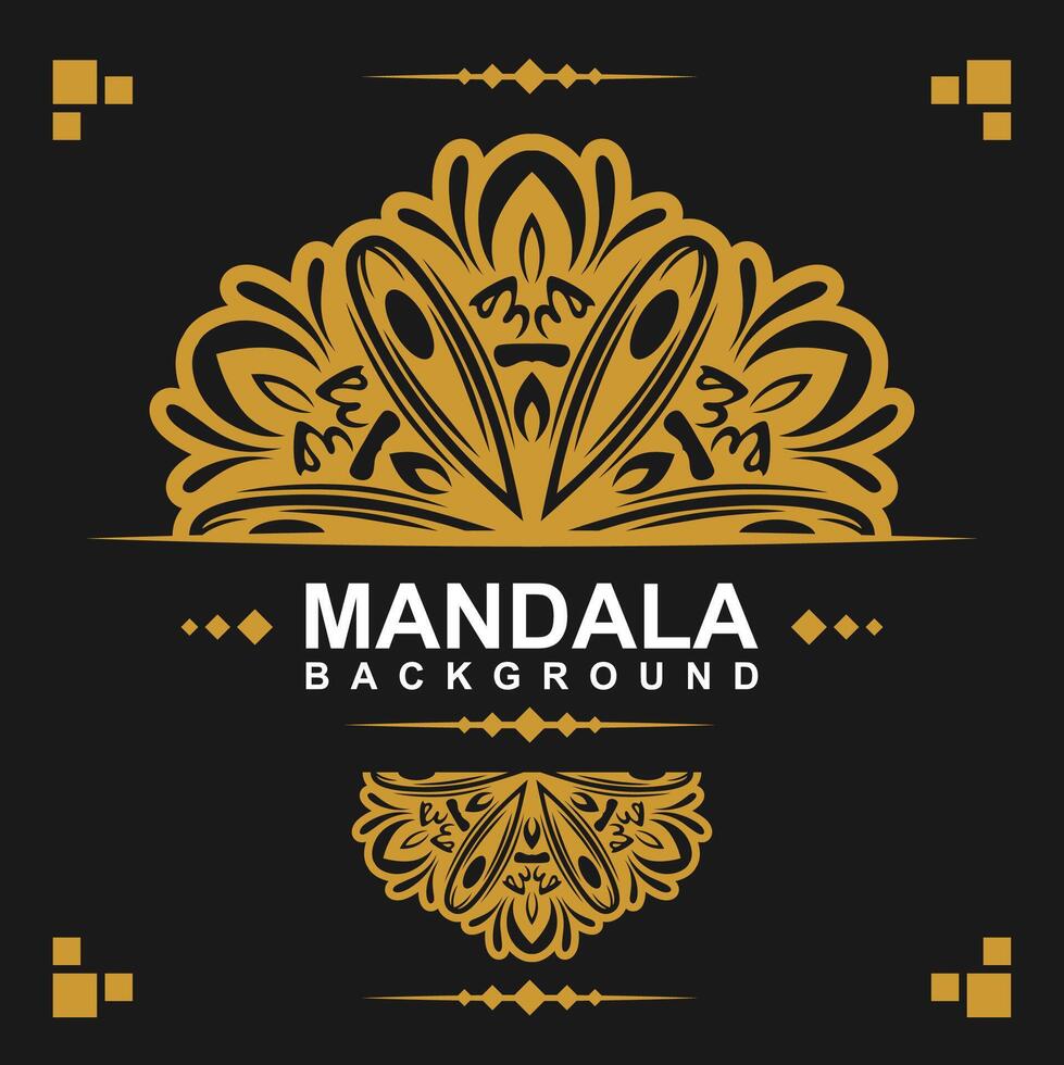 d'or Cadre avec mandala art Contexte. gratuit vecteur