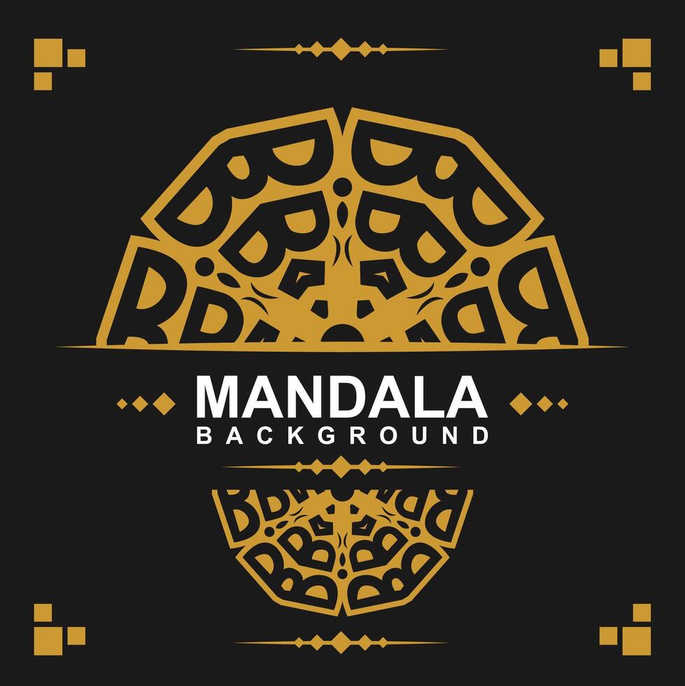 d'or Cadre avec mandala art Contexte. gratuit vecteur