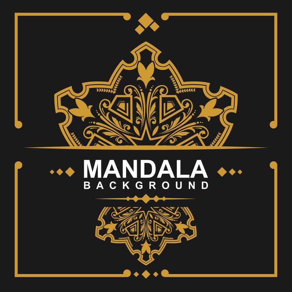 d'or Cadre avec mandala art Contexte. gratuit vecteur