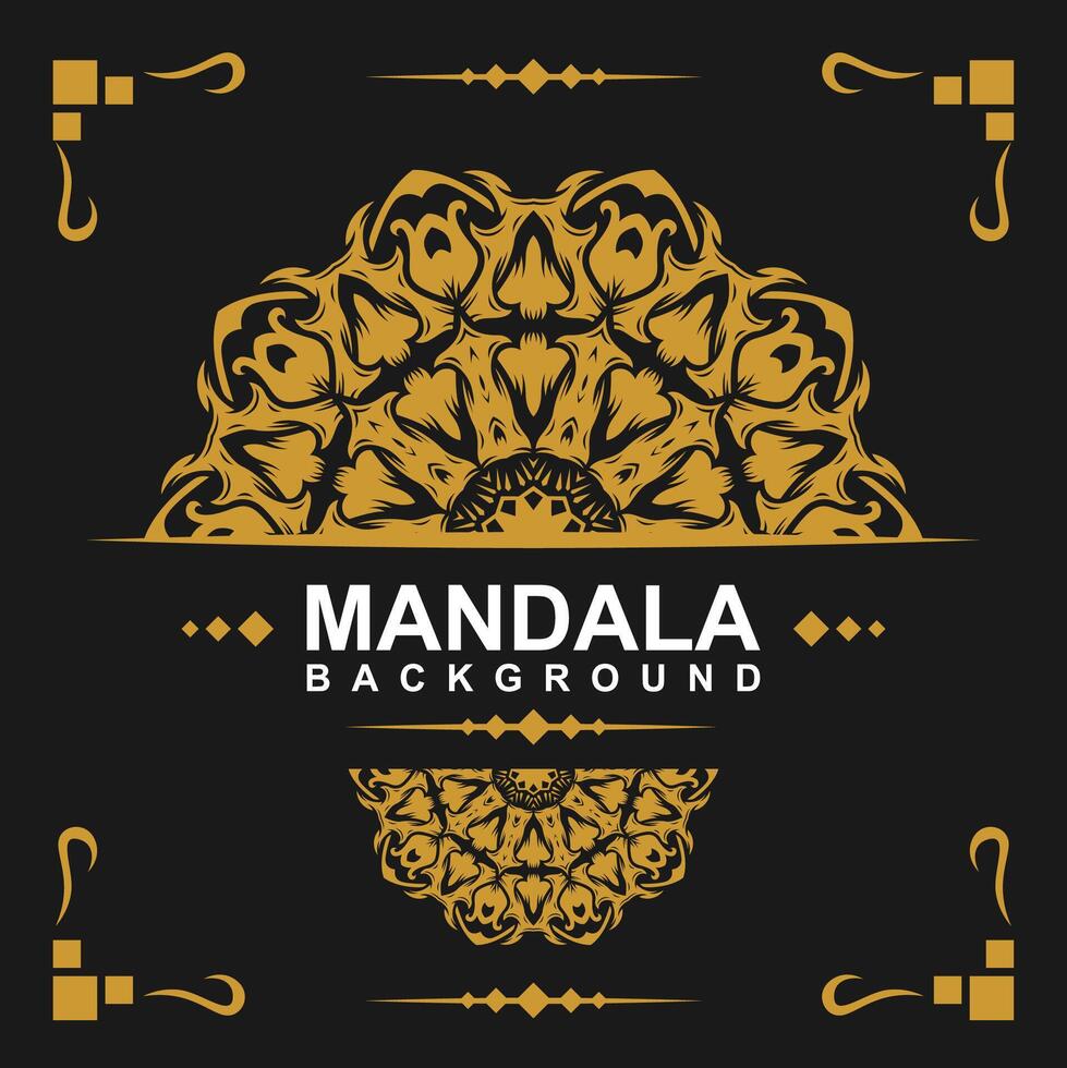 d'or Cadre avec mandala art Contexte. gratuit vecteur