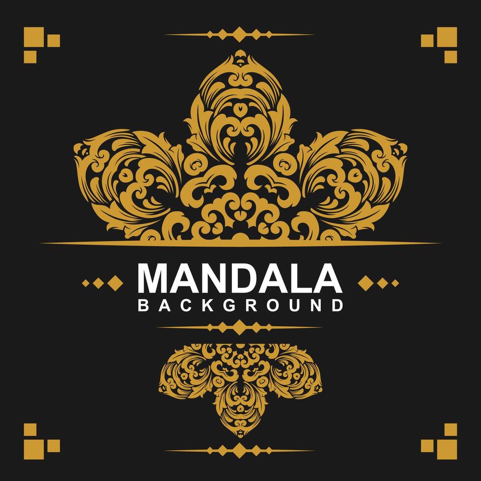 d'or Cadre avec mandala art Contexte. gratuit vecteur