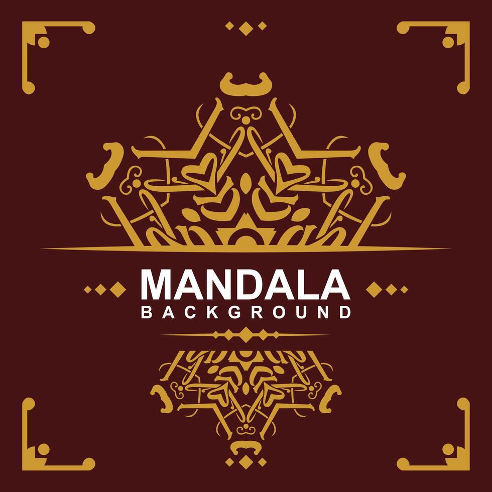 d'or Cadre avec mandala art Contexte. gratuit vecteur