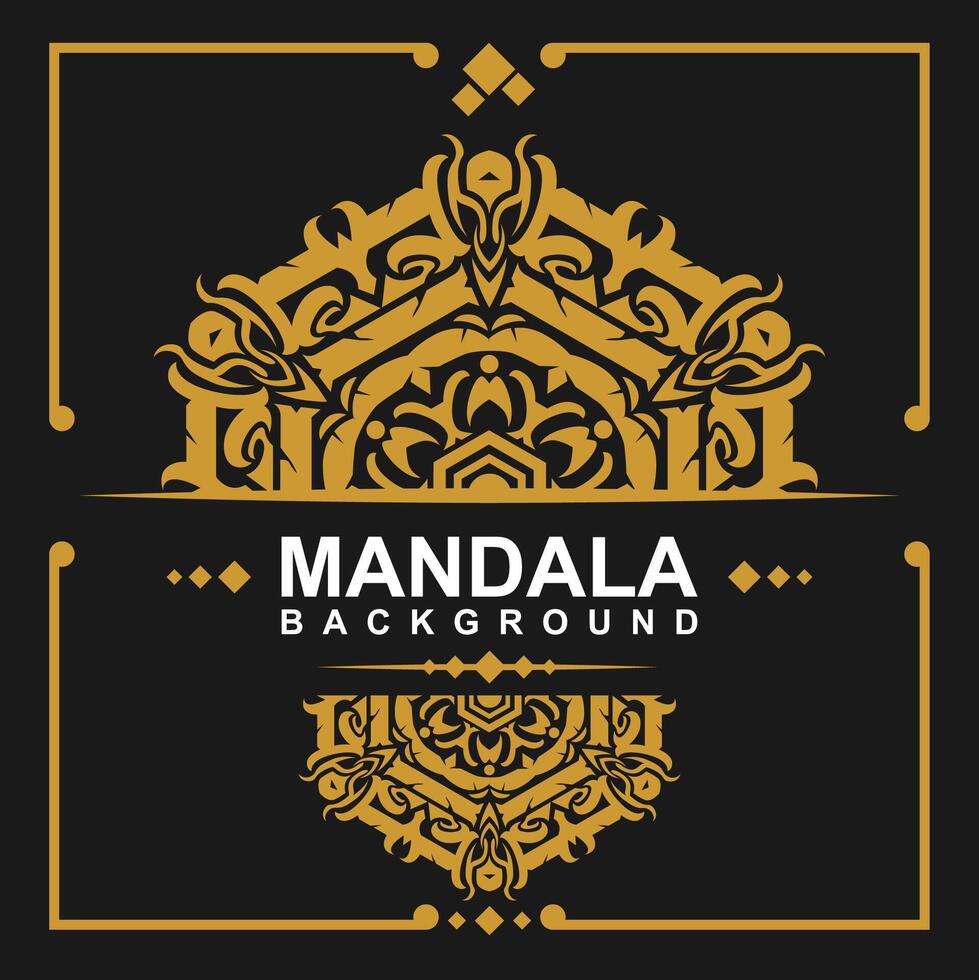 d'or Cadre avec mandala art Contexte. gratuit vecteur