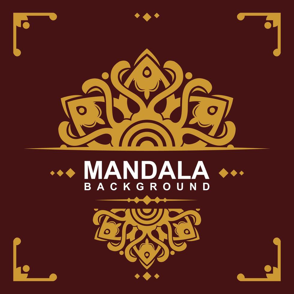 d'or Cadre avec mandala art Contexte. gratuit vecteur